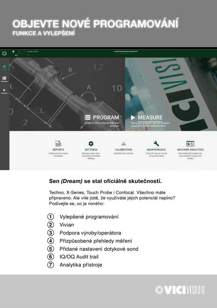 Titulní stránka letáku VICIVISION Dream Software